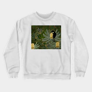 Golden Banksias and Black Cockatoo Crewneck Sweatshirt